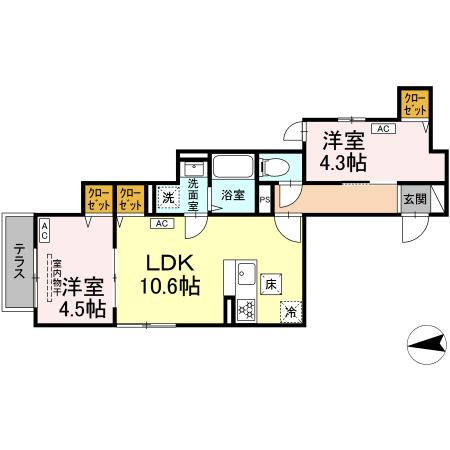 （仮称）足立区六町3丁目PJ Ａ棟・101号室の間取り