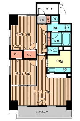 シェソワ恵比寿・0801号室の間取り
