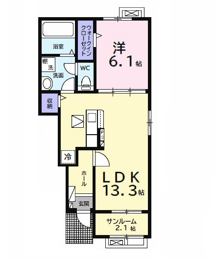 シルフィード・01030号室の間取り