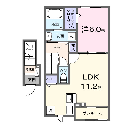 ロイヤル　信濃　Ｄ・02030号室の間取り