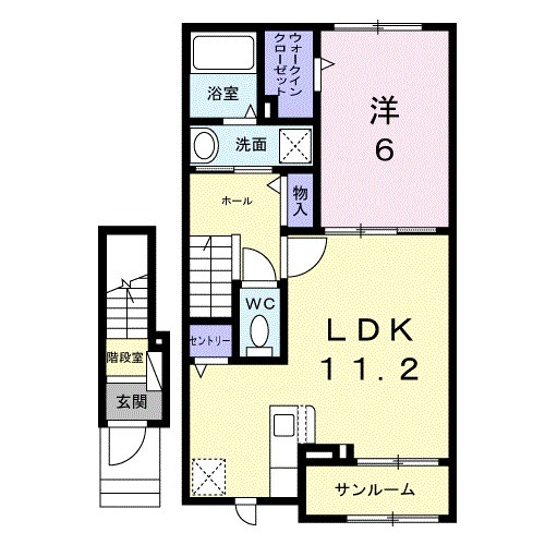 カメリアフォレスト・02040号室の間取り