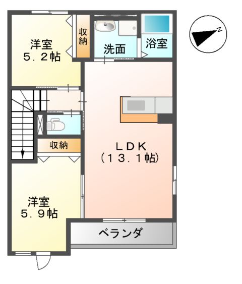 カーサ ドゥーエの間取り