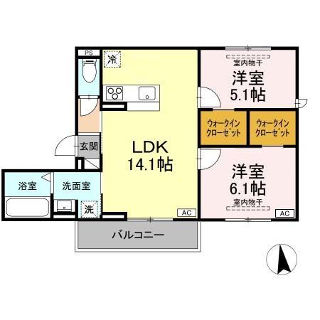 セレスティア福光西　ＷＥＳＴの間取り