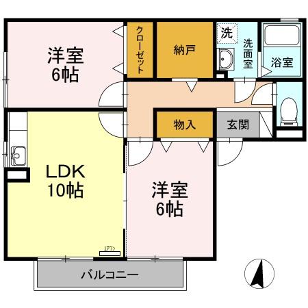 カーサ南山 Ⅰの間取り