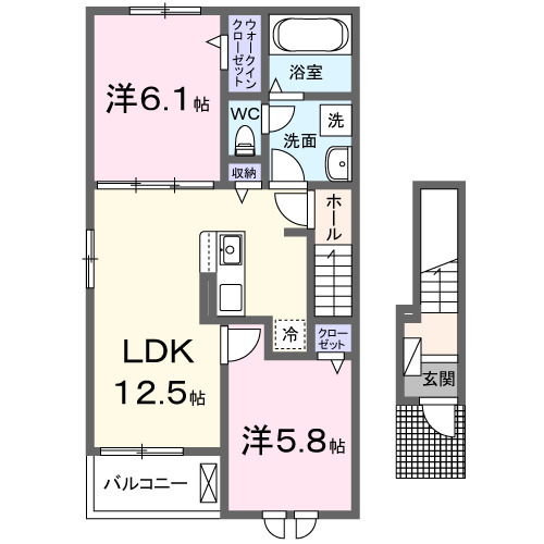 セレニティ　コートⅠ・02010号室の間取り