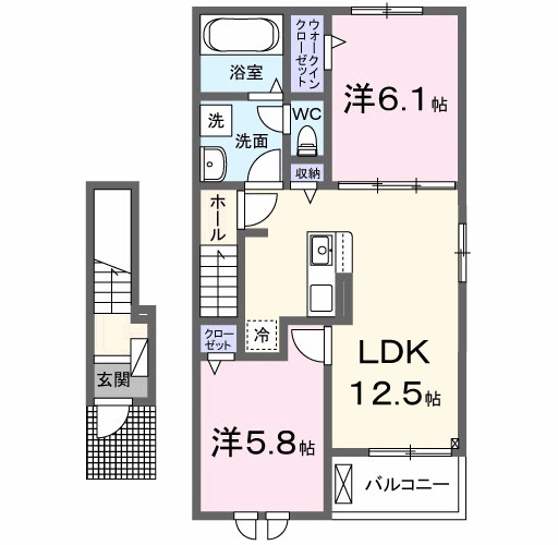 セレニティ　コートⅠ・02050号室の間取り