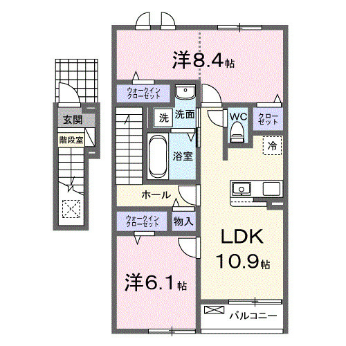 カリーノⅧ・02020号室の間取り