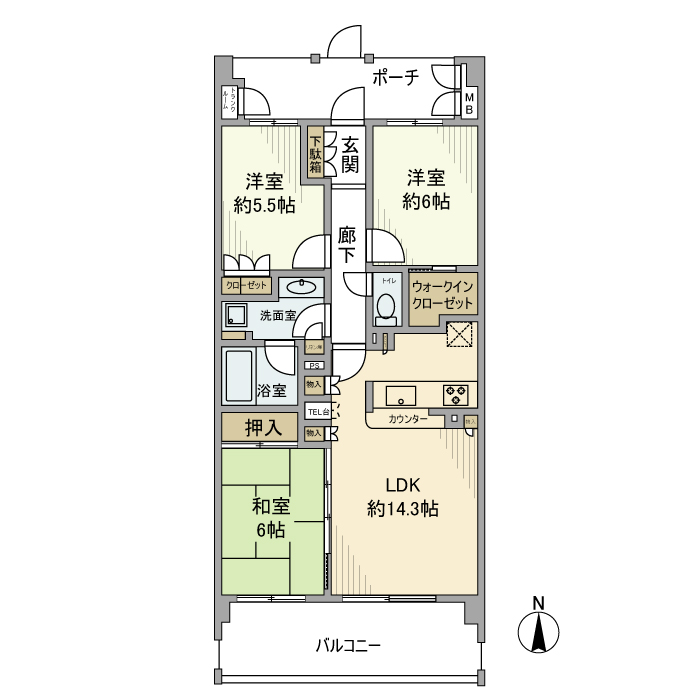 グレーシアステイツいずみ野・240号室の間取り
