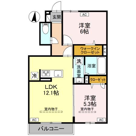 ベルノーム・102号室の間取り