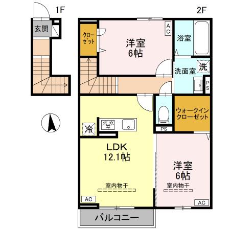 ベルノーム・202号室の間取り