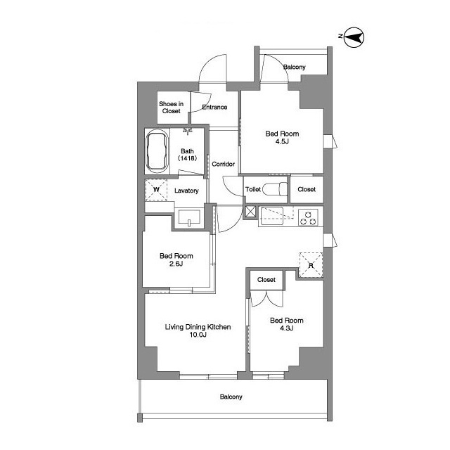 BPRレジデンス東日暮里の間取り