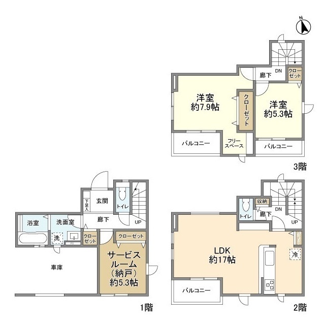 Kolet新座畑中の間取り