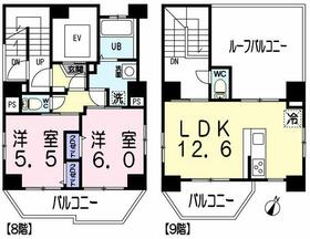 サンマルティーノ東麻布・801号室の間取り