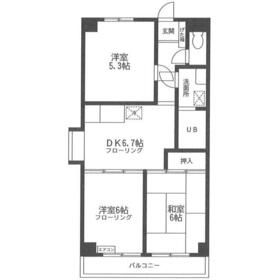 フォンテーヌ緑園・203号室の間取り