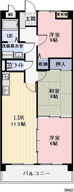 ラクール中切の間取り