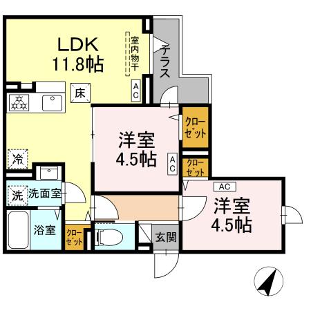 (仮称)足立区扇2丁目PJ・105号室の間取り