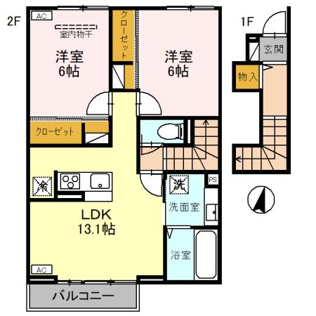 ganar・203号室の間取り