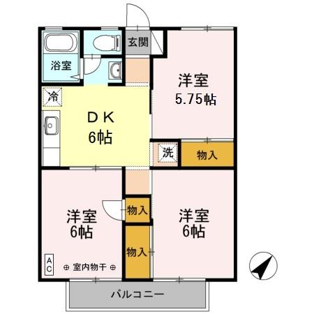 ハイム雅・梓　雅・103号室の間取り