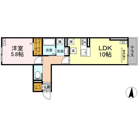 セレスティア加賀・103号室の間取り