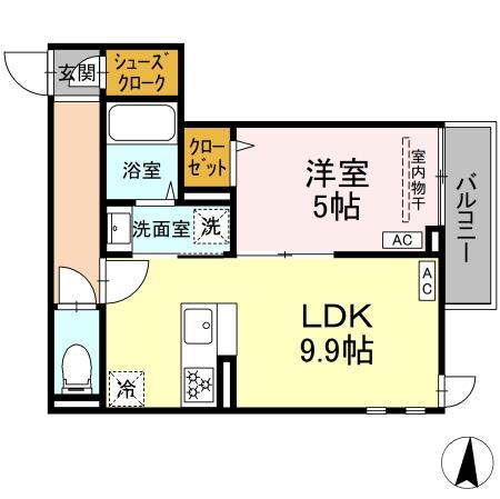セレスティア加賀・201号室の間取り