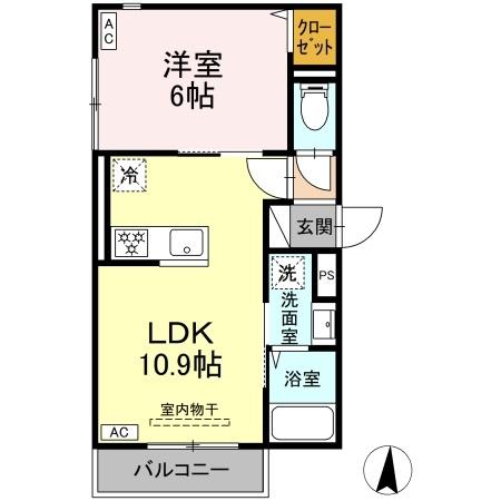 セレスティア加賀・205号室の間取り