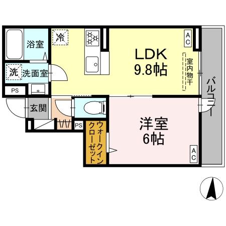 セレスティア加賀・302号室の間取り