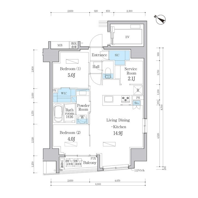デュオフラッツ日本橋水天宮の間取り