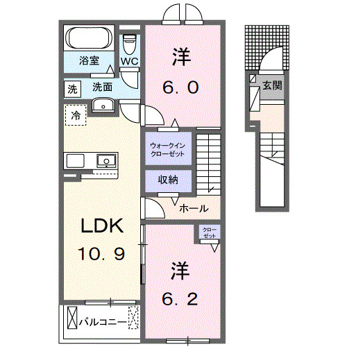 クロスサイド アパートメントⅠの間取り