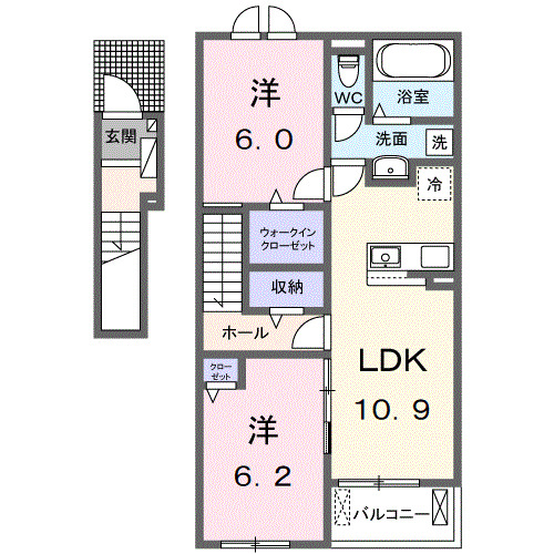 クロスサイド アパートメントⅡの間取り