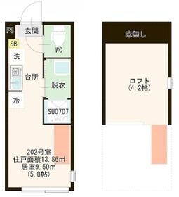 ハーモニーテラス浮間舟渡・0202号室の間取り