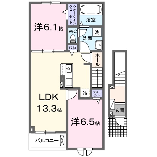 ウィステリアタウンＦ・02020号室の間取り
