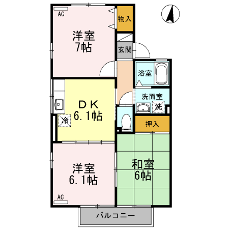 プレミール ソシア Aの間取り