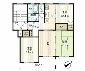 南長津田団地１６号棟・1611号室の間取り