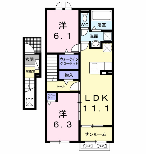 ボナールコートⅡ・02030号室の間取り