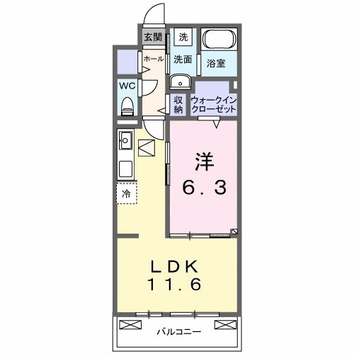 クラール　今泉・01020号室の間取り