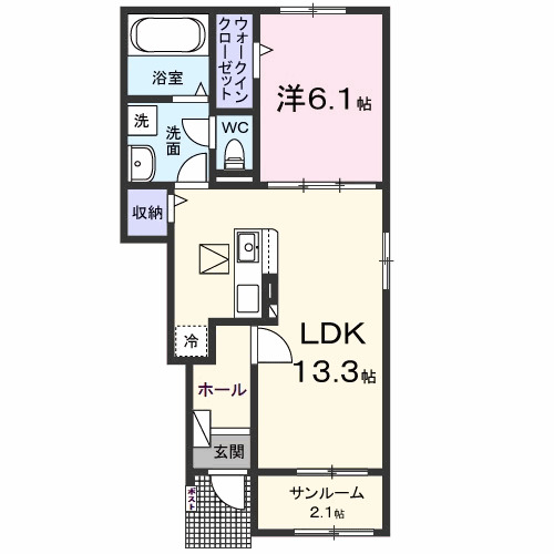 モナ　ａ・01030号室の間取り