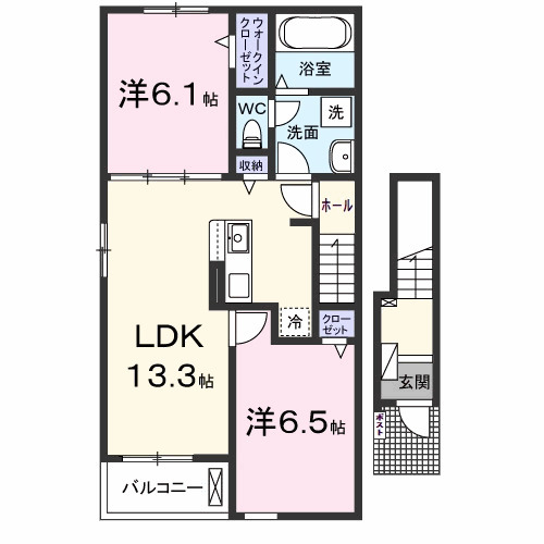 モナ　ａ・02010号室の間取り
