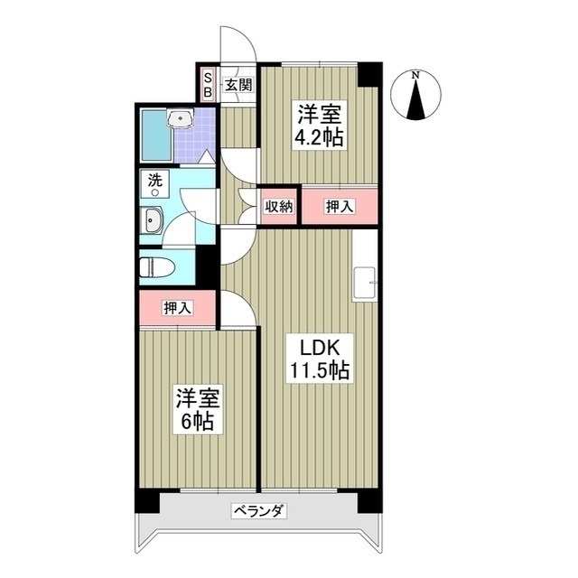ハイツ荒川の間取り