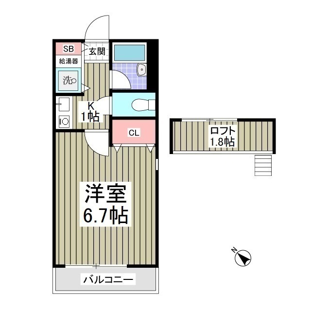カーサ美園・201号室の間取り
