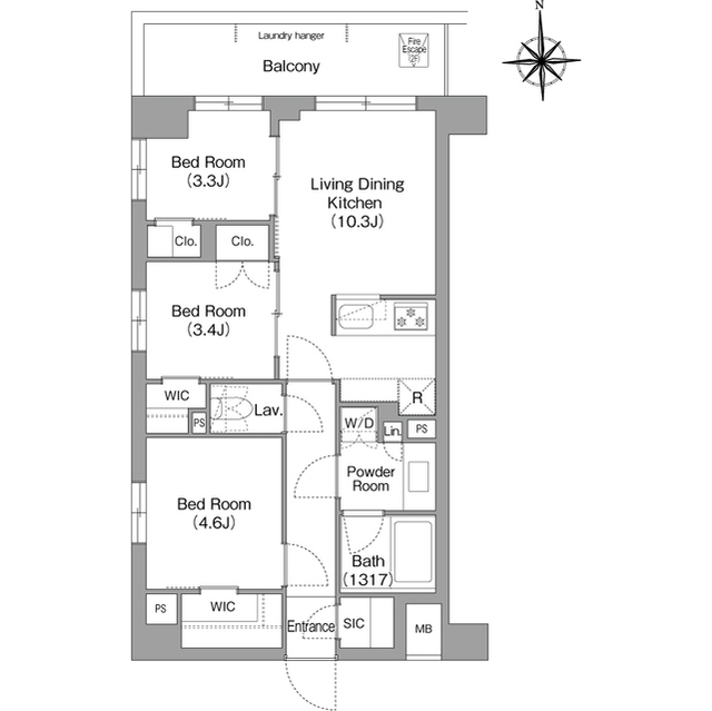 コンフォリア・リヴ大森西の間取り