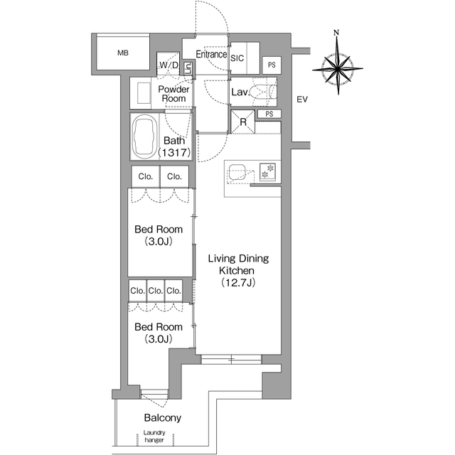 コンフォリア・リヴ大森西の間取り