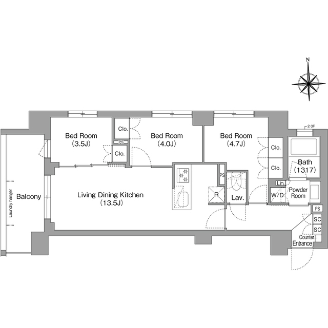 コンフォリア・リヴ大森西の間取り