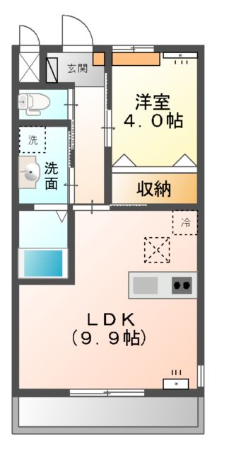 高尾崎 NEW TOWN　La・Ｔｅｒｒｅ Fの間取り