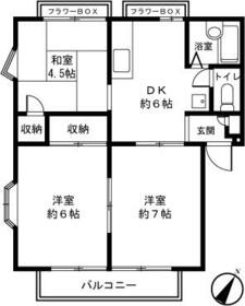 ジュネス十日市場Ａ棟・301号室の間取り
