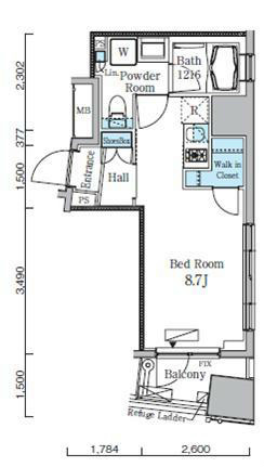 神田神保町の完工年月(2012年1月)築の賃貸マンションの間取り