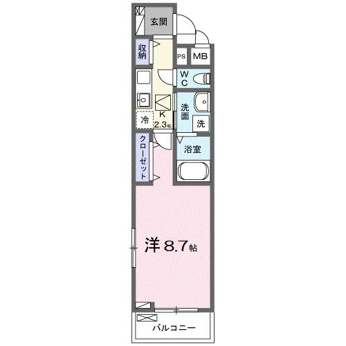 コントレイル・01030号室の間取り