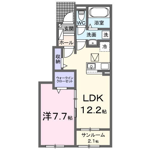 プレミール　Ａ・01020号室の間取り