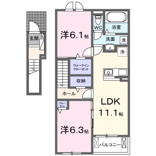プレミール　Ａ・02020号室の間取り