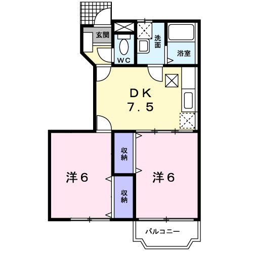 シークエストＡ・01020号室の間取り
