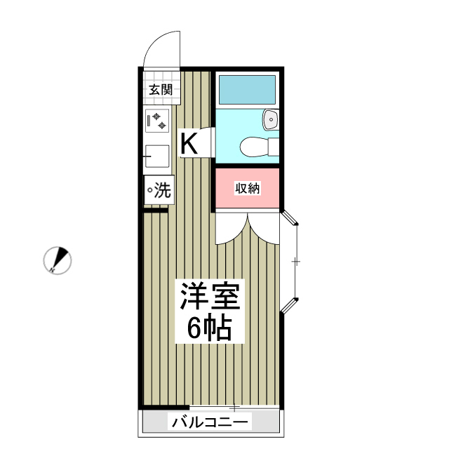 コーポシャルムA棟・201号室の間取り